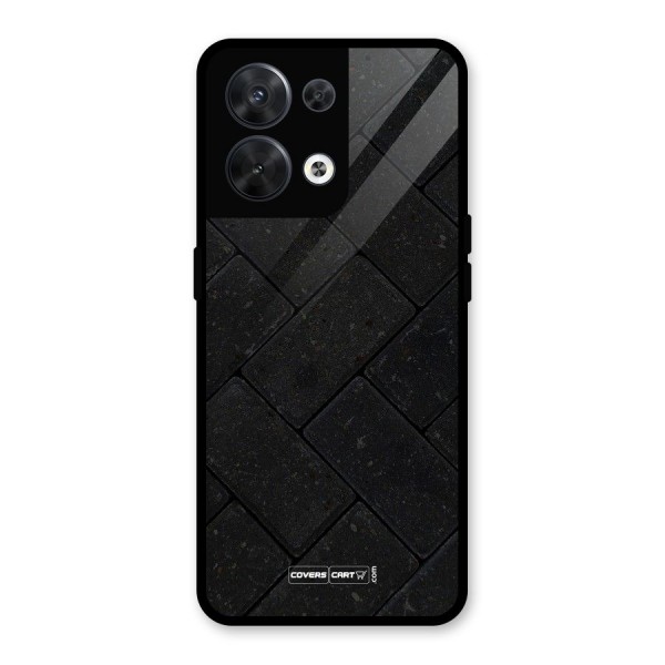 Bricks Pattern Glass Back Case for Oppo Reno8 5G