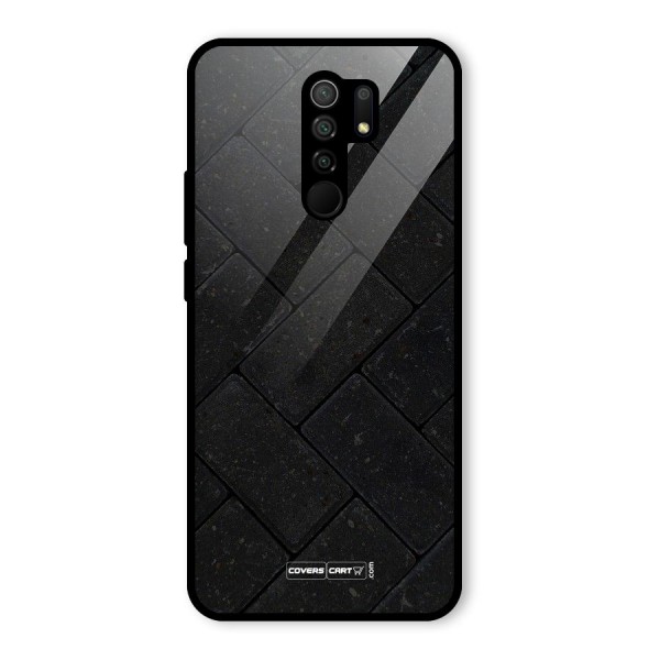 Bricks Pattern Glass Back Case for Redmi 9 Prime