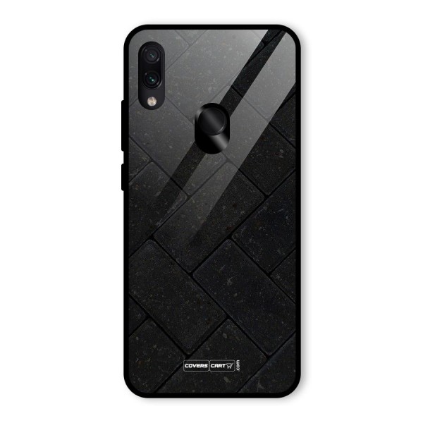 Bricks Pattern Glass Back Case for Redmi Note 7