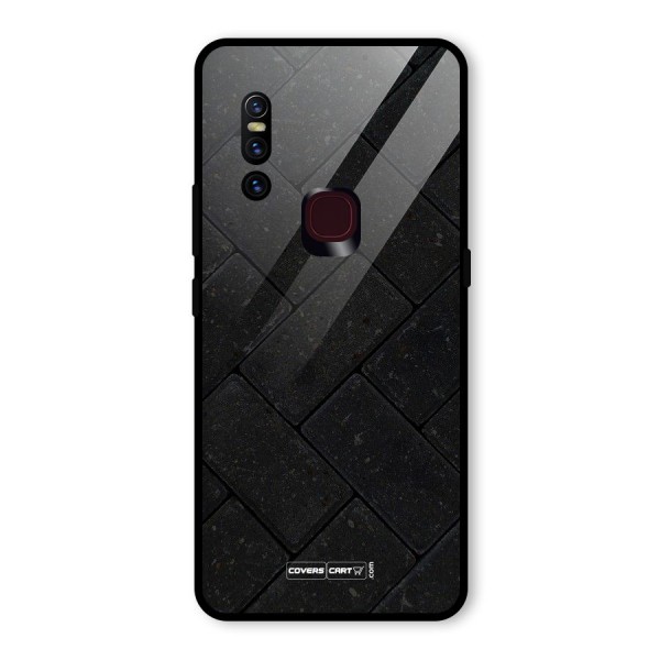 Bricks Pattern Glass Back Case for Vivo V15