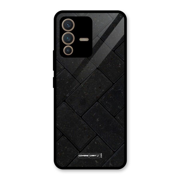 Bricks Pattern Glass Back Case for Vivo V23 5G