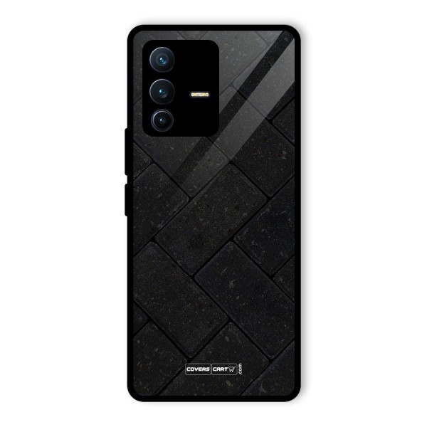 Bricks Pattern Glass Back Case for Vivo V23 Pro