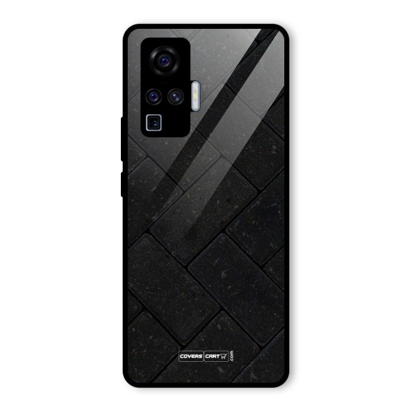 Bricks Pattern Glass Back Case for Vivo X50 Pro