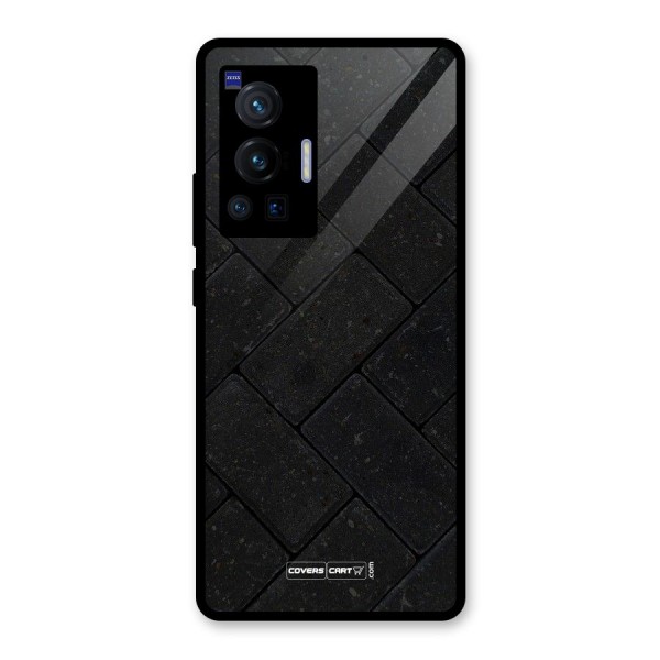 Bricks Pattern Glass Back Case for Vivo X70 Pro