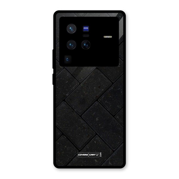 Bricks Pattern Glass Back Case for Vivo X80 Pro