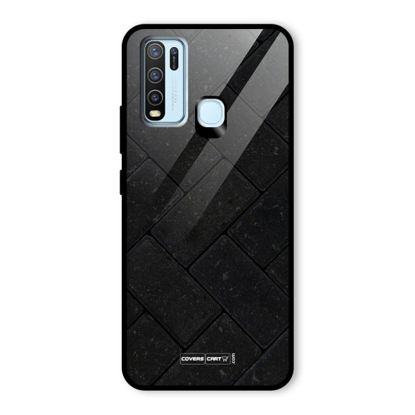 Bricks Pattern Glass Back Case for Vivo Y30