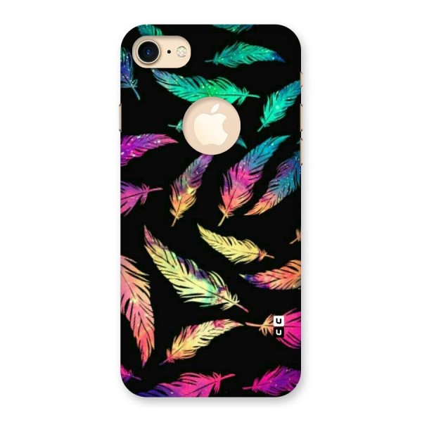 Bright Feathers Back Case for iPhone 8 Logo Cut