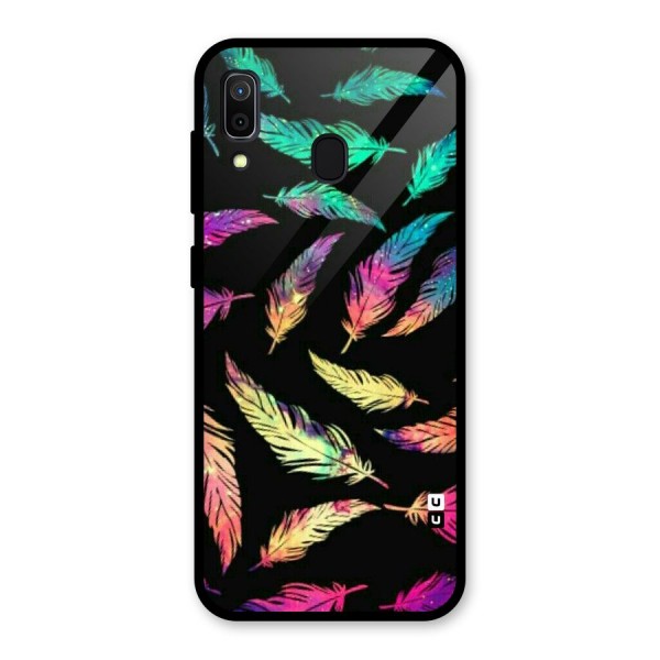 Bright Feathers Glass Back Case for Galaxy A30