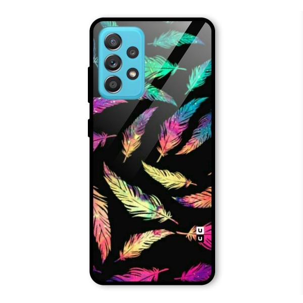 Bright Feathers Glass Back Case for Galaxy A52s 5G