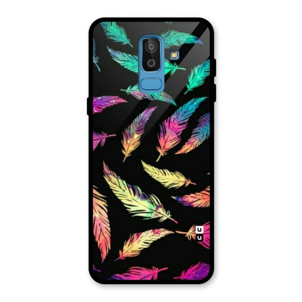 Bright Feathers Glass Back Case for Galaxy J8