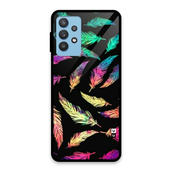 Bright Feathers Glass Back Case for Galaxy M32 5G