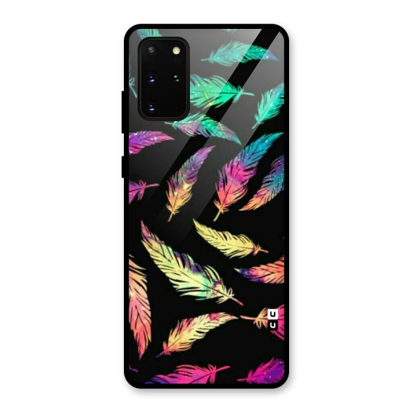 Bright Feathers Glass Back Case for Galaxy S20 Plus