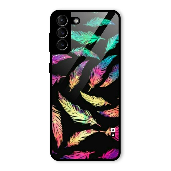 Bright Feathers Glass Back Case for Galaxy S21 Plus