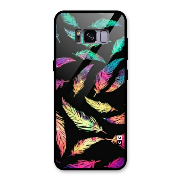 Bright Feathers Glass Back Case for Galaxy S8