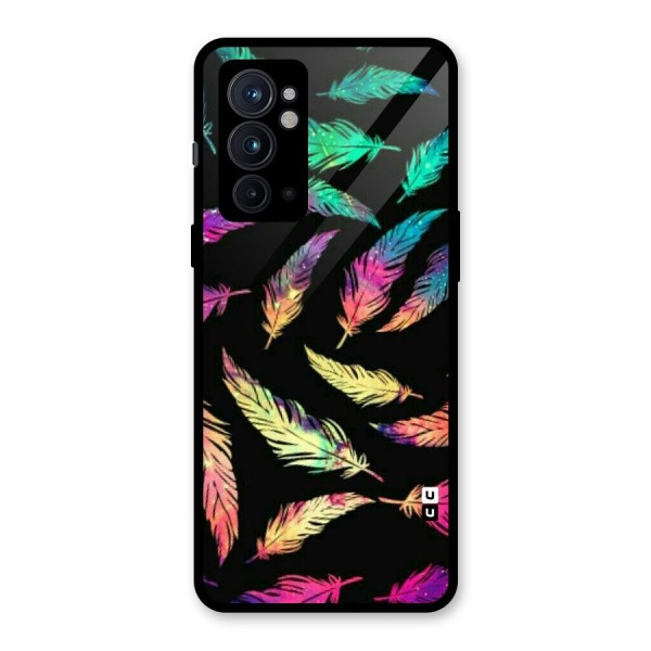 Bright Feathers Glass Back Case for OnePlus 9RT 5G