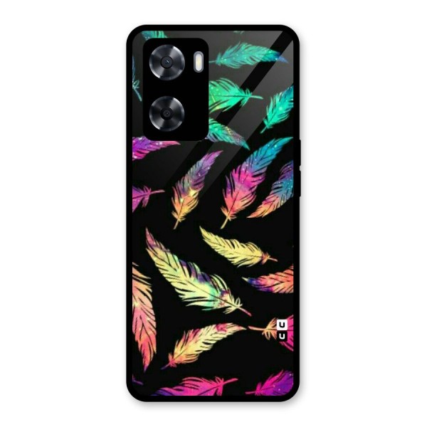 Bright Feathers Glass Back Case for Oppo A57 2022