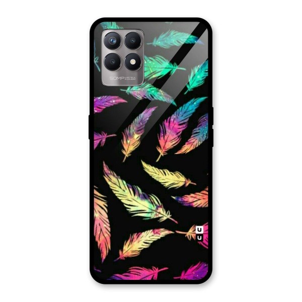 Bright Feathers Glass Back Case for Realme 8i