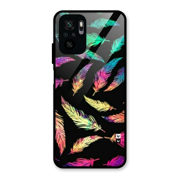 Bright Feathers Glass Back Case for Redmi Note 10