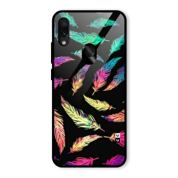 Bright Feathers Glass Back Case for Redmi Note 7