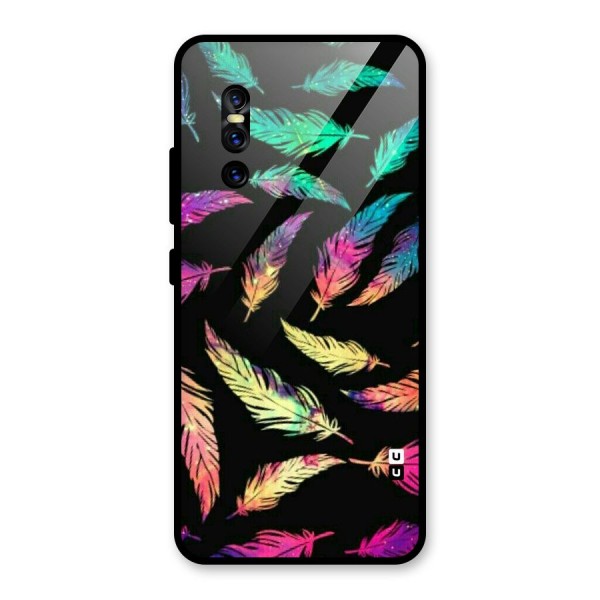 Bright Feathers Glass Back Case for Vivo V15 Pro