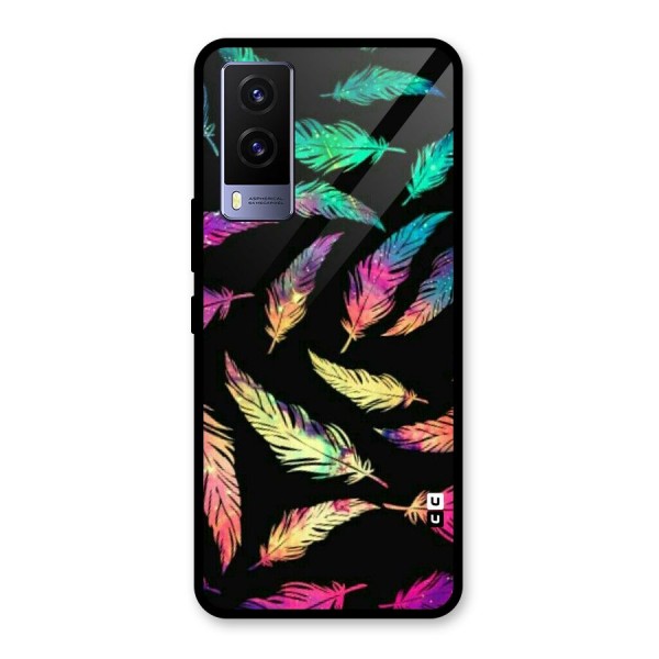 Bright Feathers Glass Back Case for Vivo V21e 5G