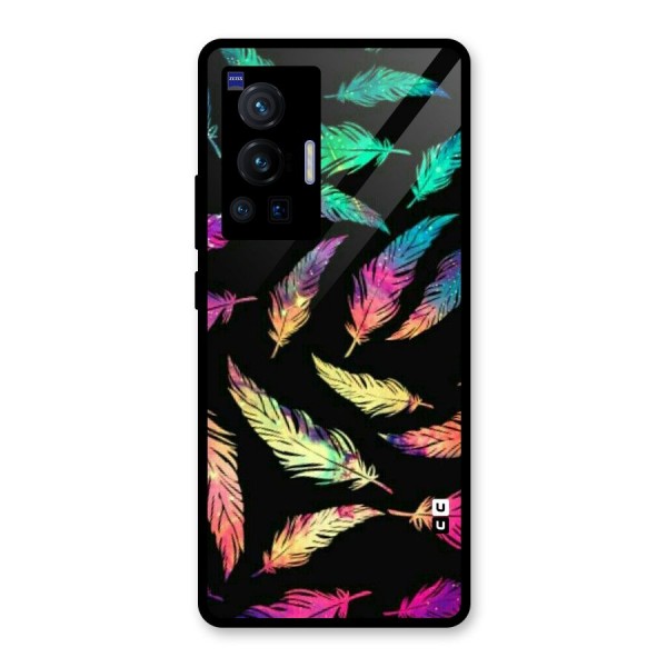 Bright Feathers Glass Back Case for Vivo X70 Pro