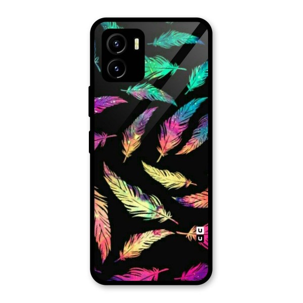 Bright Feathers Glass Back Case for Vivo Y15s