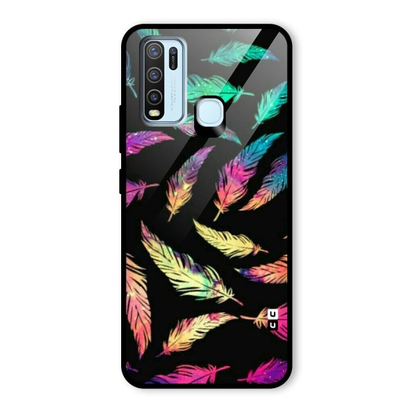 Bright Feathers Glass Back Case for Vivo Y30