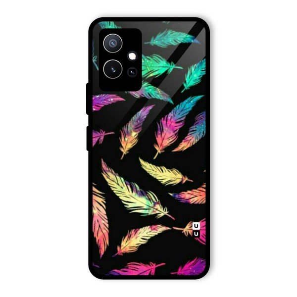 Bright Feathers Glass Back Case for Vivo iQOO Z6