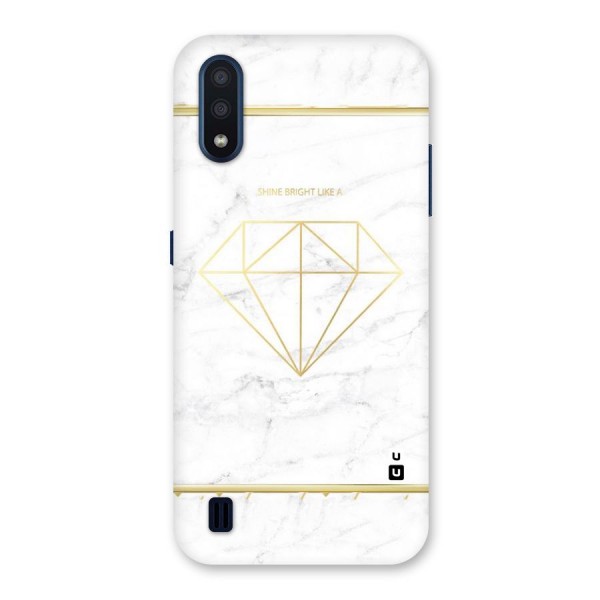 Bright Gold Diamond Back Case for Galaxy M01