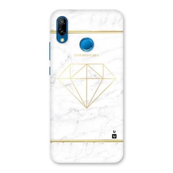 Bright Gold Diamond Back Case for Huawei P20 Lite