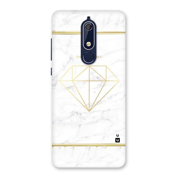 Bright Gold Diamond Back Case for Nokia 5.1