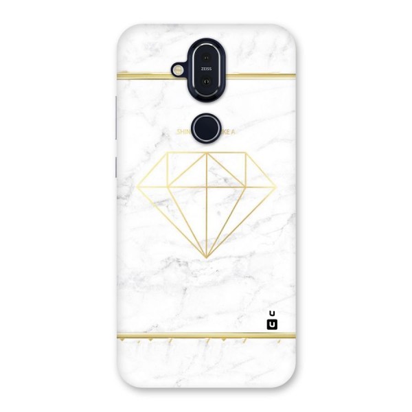 Bright Gold Diamond Back Case for Nokia 8.1