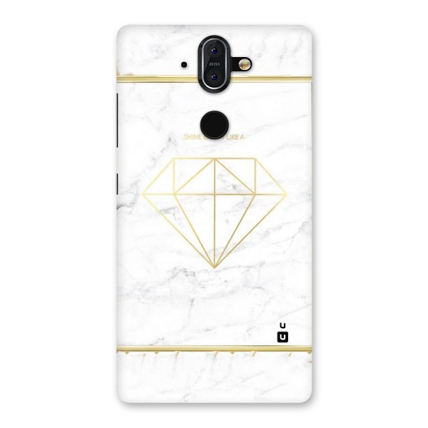 Bright Gold Diamond Back Case for Nokia 8 Sirocco