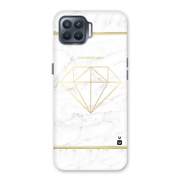 Bright Gold Diamond Back Case for Oppo F17 Pro