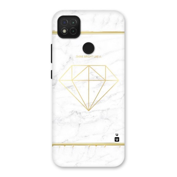 Bright Gold Diamond Back Case for Redmi 9C