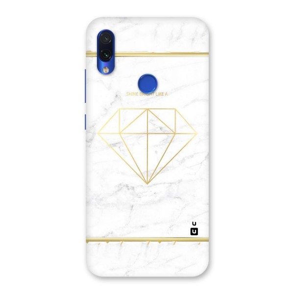 Bright Gold Diamond Back Case for Redmi Note 7