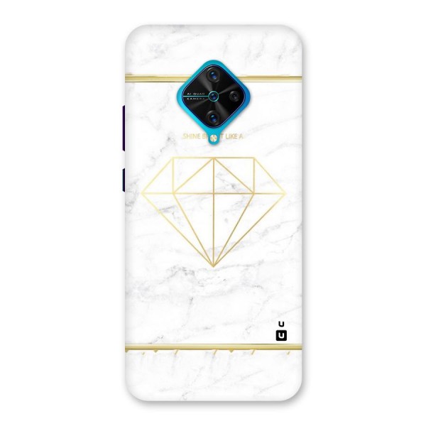 Bright Gold Diamond Back Case for Vivo S1 Pro