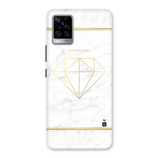 Bright Gold Diamond Back Case for Vivo V20 Pro