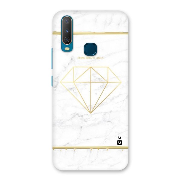 Bright Gold Diamond Back Case for Vivo Y15