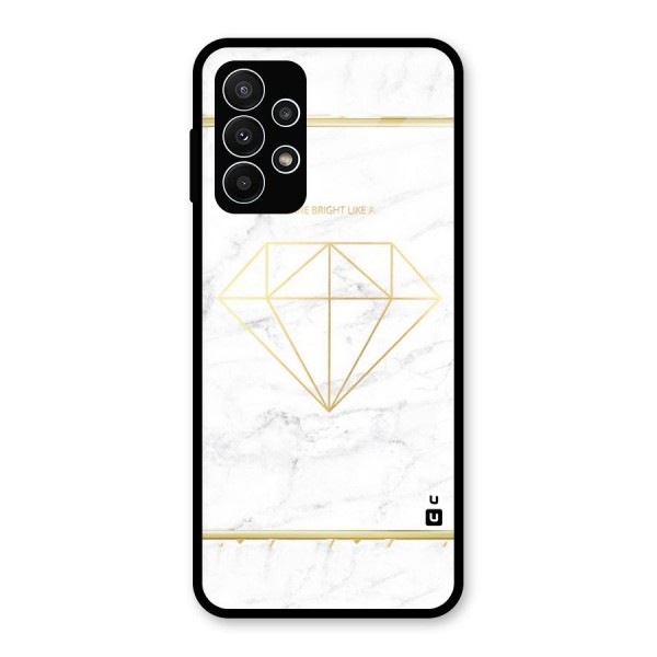 Bright Gold Diamond Glass Back Case for Galaxy A23