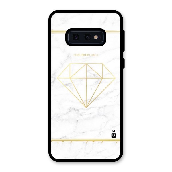 Bright Gold Diamond Glass Back Case for Galaxy S10e