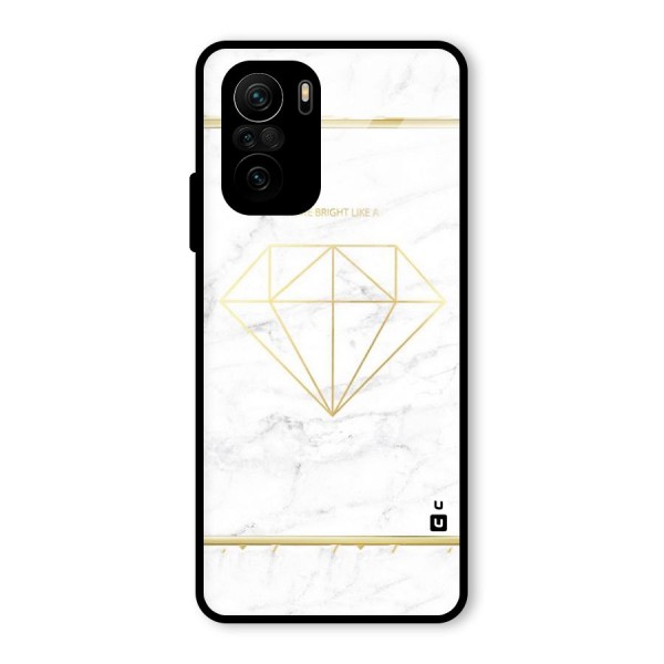 Bright Gold Diamond Glass Back Case for Mi 11x