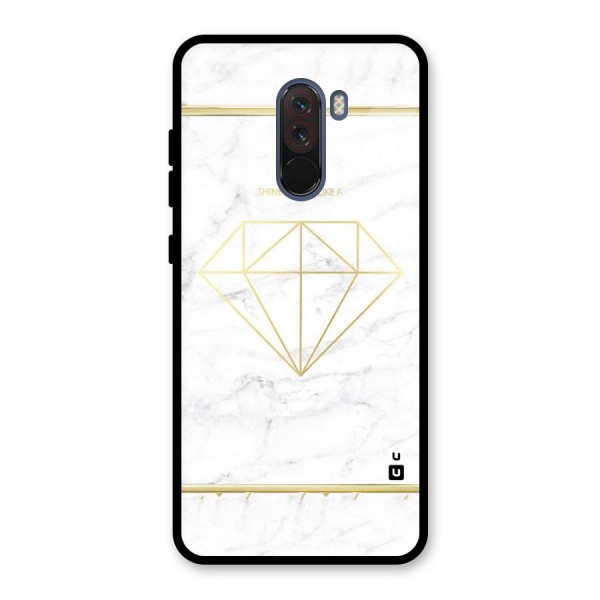 Bright Gold Diamond Glass Back Case for Poco F1