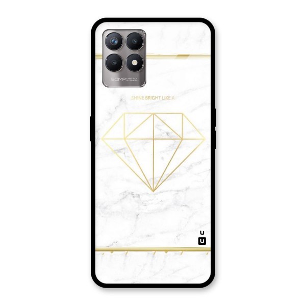 Bright Gold Diamond Glass Back Case for Realme 8i