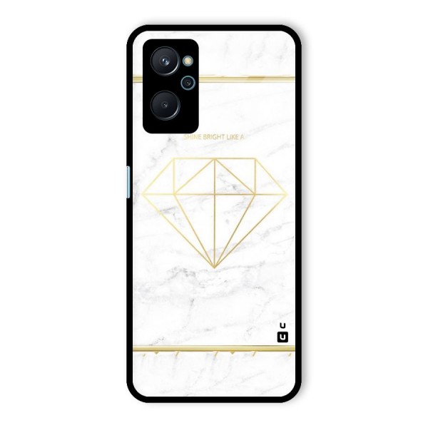 Bright Gold Diamond Glass Back Case for Realme 9i