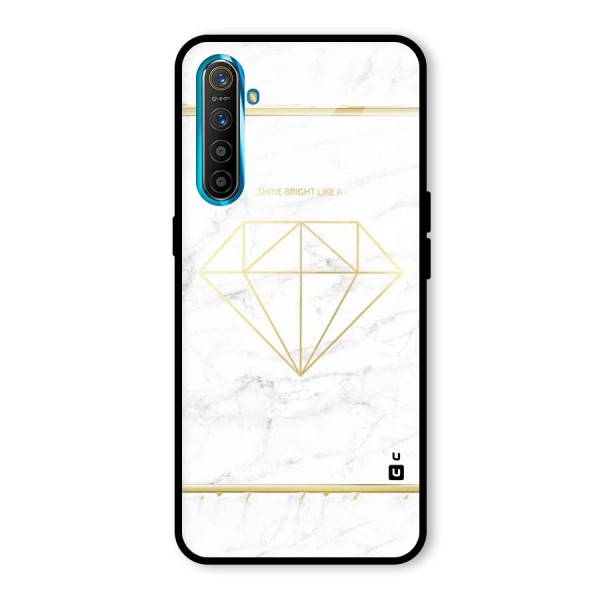 Bright Gold Diamond Glass Back Case for Realme XT