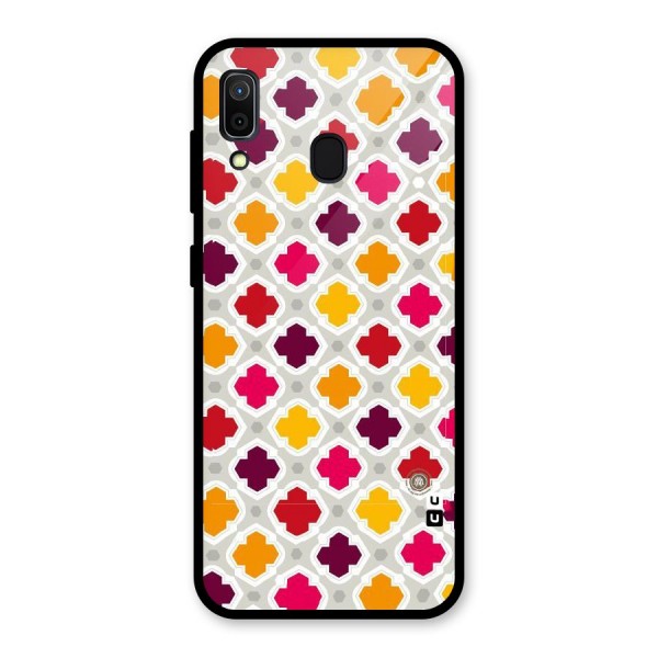 Bright Pattern Glass Back Case for Galaxy A30