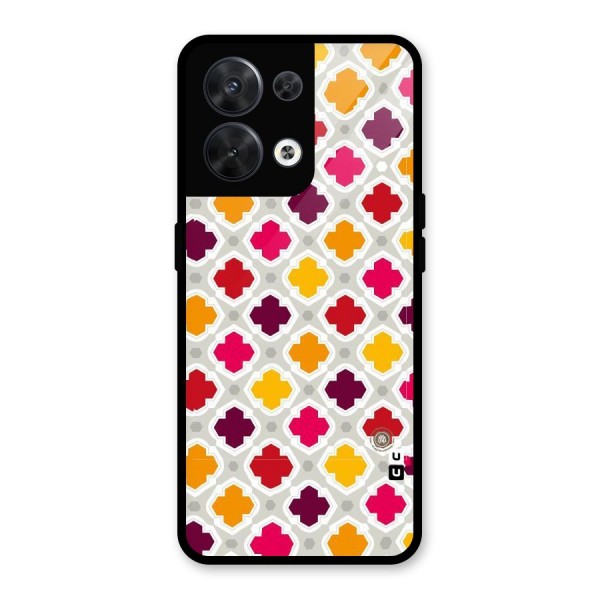 Bright Pattern Glass Back Case for Oppo Reno8 5G