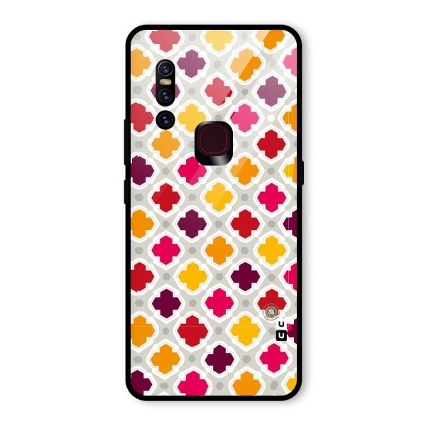 Bright Pattern Glass Back Case for Vivo V15